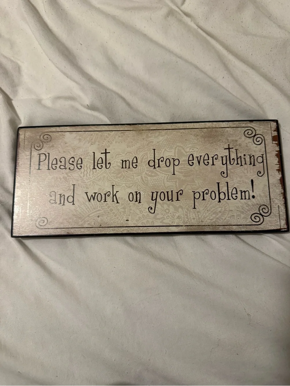 Hobby Lobby Beige and Brown Humorous Wall Sign
